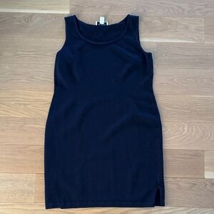 St. John Classic Navy Blue Wool Blend Sheath Dress